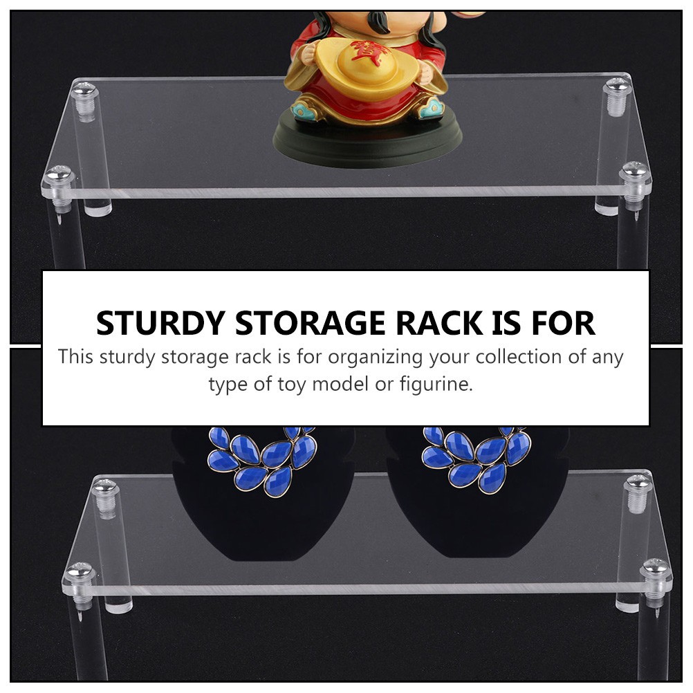 2Pcs Reusable Acrylic Display Stand Transparent Showing Shelf for Small Spaces