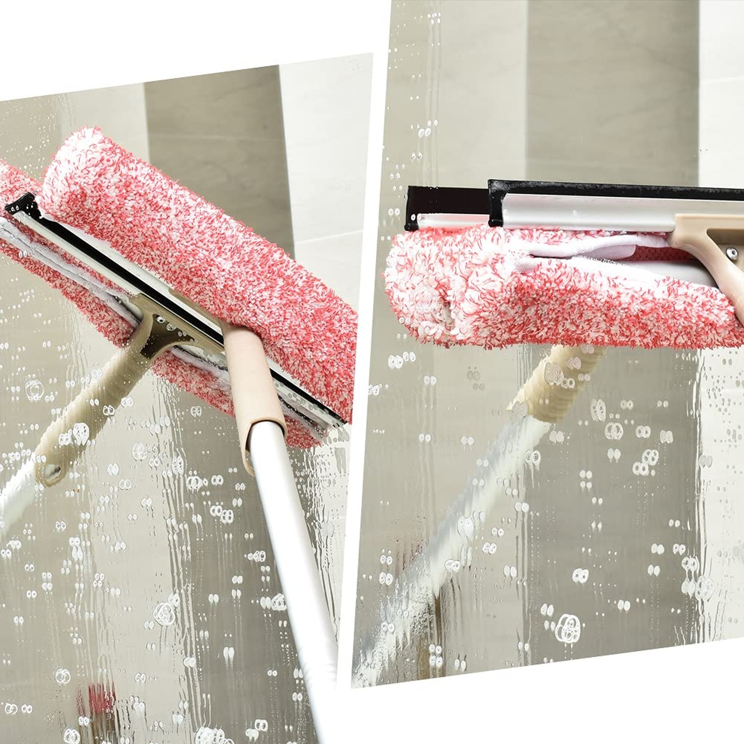 Multi-Purpose 12 inch Window Squeegee with 6.7inch-49.4inch Adjustable Alumin...