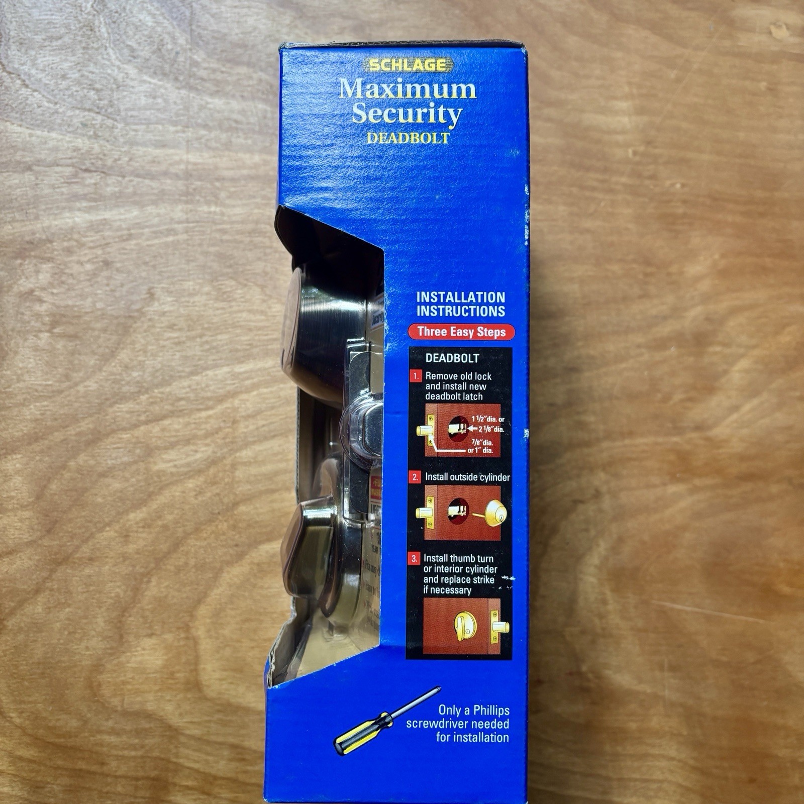 Schlage Deadbolt Maximum Security Lock Set Antique Brass Grade 2 Security New!!
