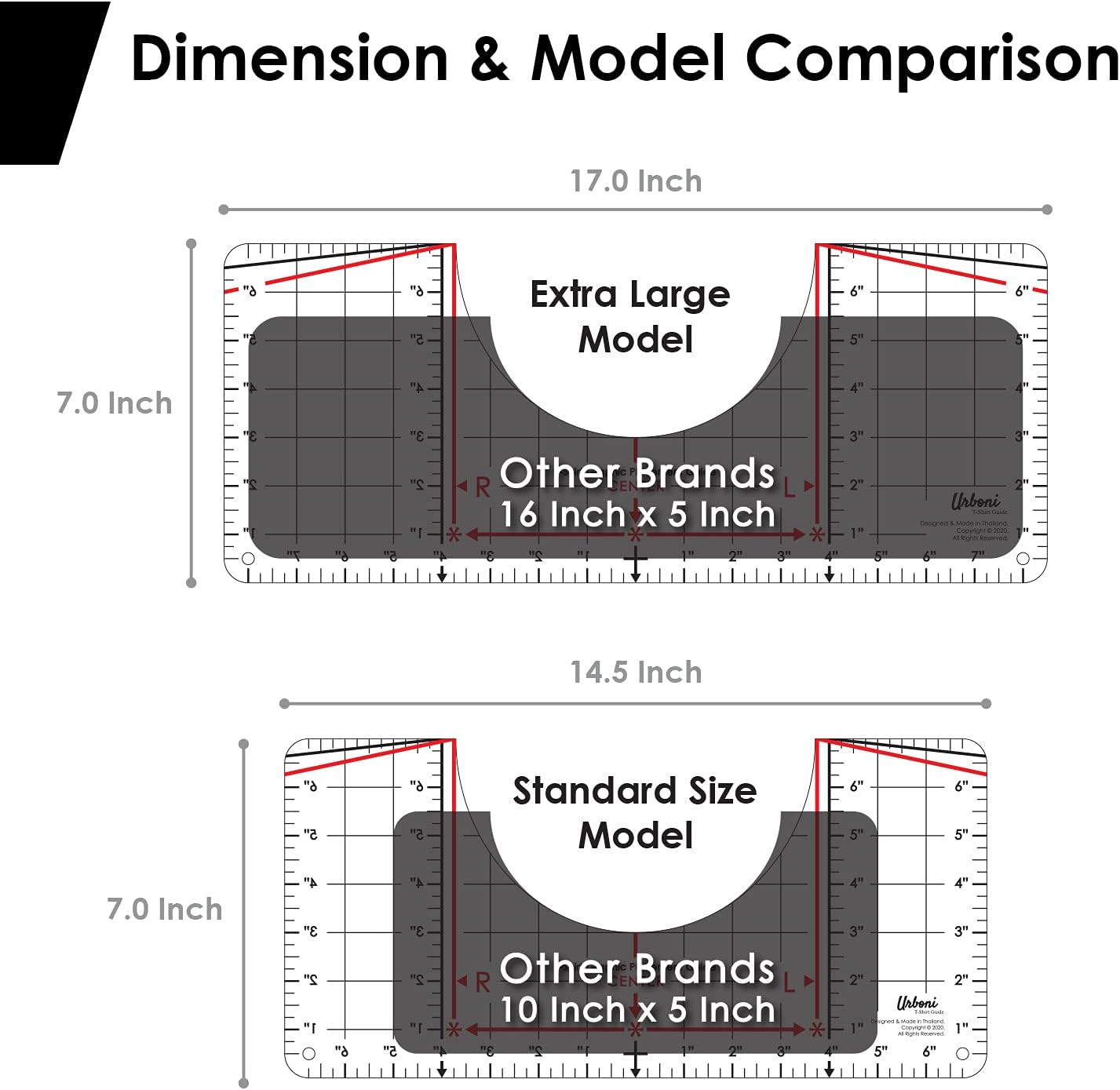 Standard Size - Tshirt Ruler Guide Vinyl Alignment, Shirt Measurement Tool Place