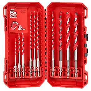 Milwaukee 48-20-9058 SHOCKWAVE Impact Duty 10-PC Carbide Hammer Drill Bit Kit