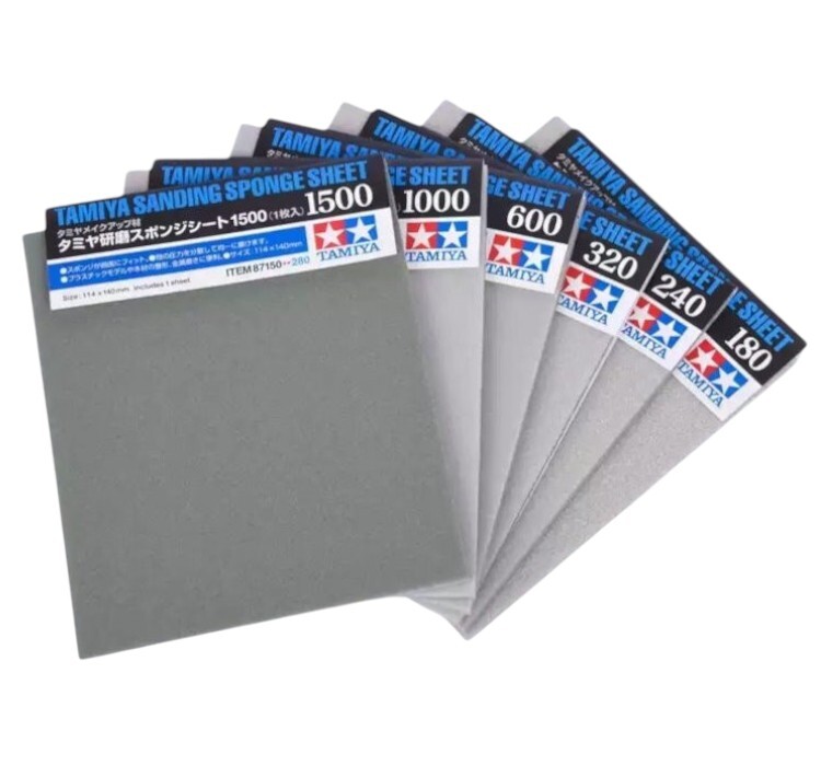 Tamiya Sanding Sponge Sheet 114x140mm (Multiple Grits) Model Kit Polishing Tool