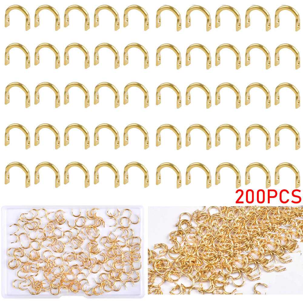 200Pcs U-Shaped Fishing Spinner Clevis Brass Easy Blade Clevis for Lure Fishing