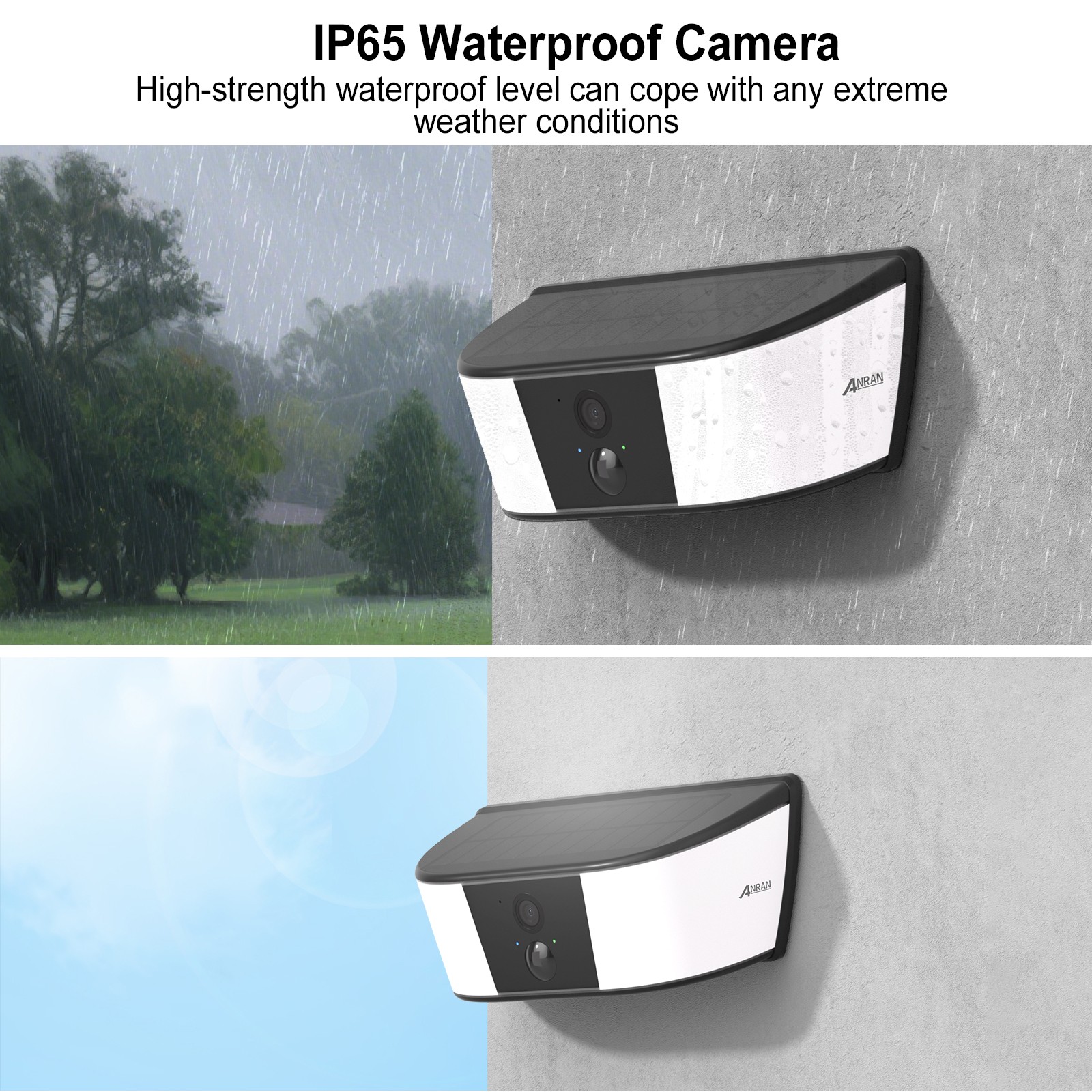 ANRAN Solar Security Wall Light Camera Wireless Camera WiFi Home Outdoor Home
