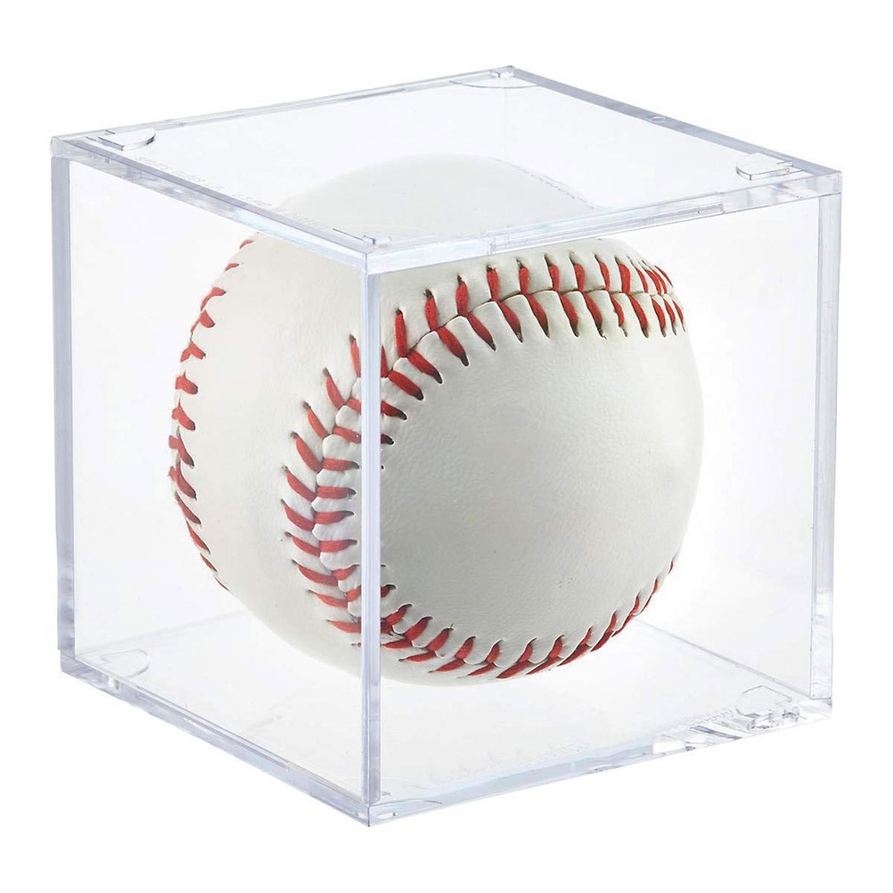 2Pcs Transparent Acrylic Baseball Holder with Stable Cradle for Display