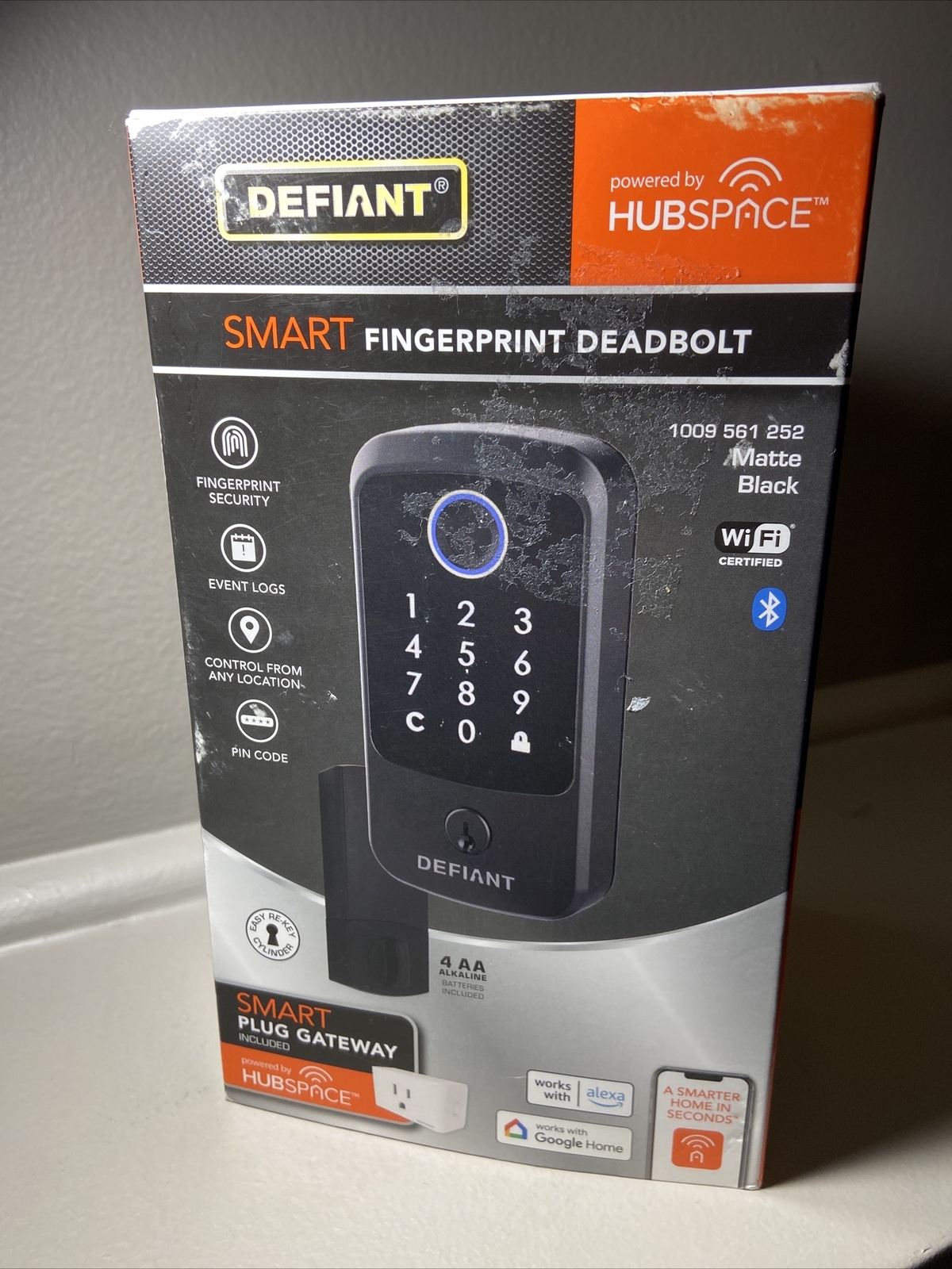 Defiant Smart Fingerprint Deadbolt in Matte Black 1009 561 252 (E10030237)