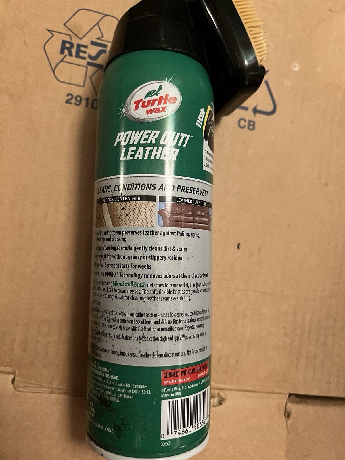 Turtle Wax Power Out Leather Cleaner & Conditioner with Brush