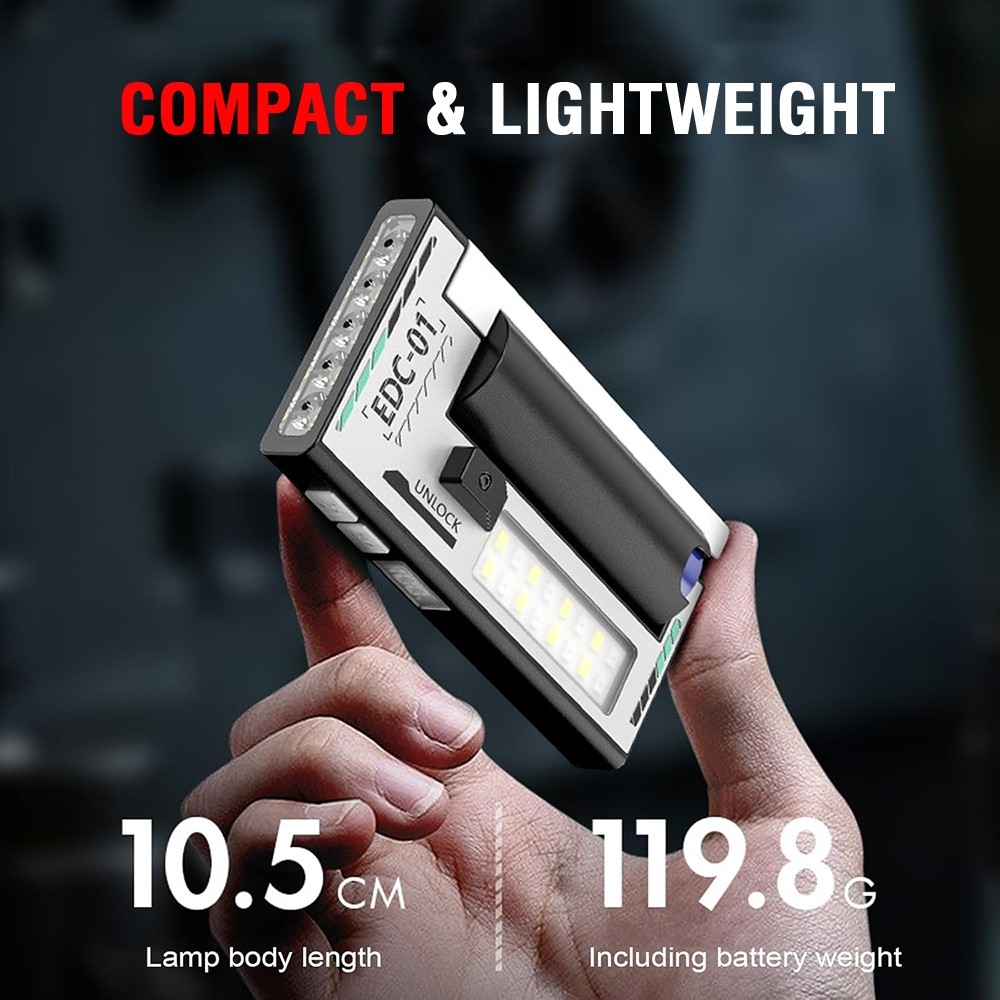Portable Mini Pocket LED Flashlight Magnetic USB Rechargeable Torch Light Work