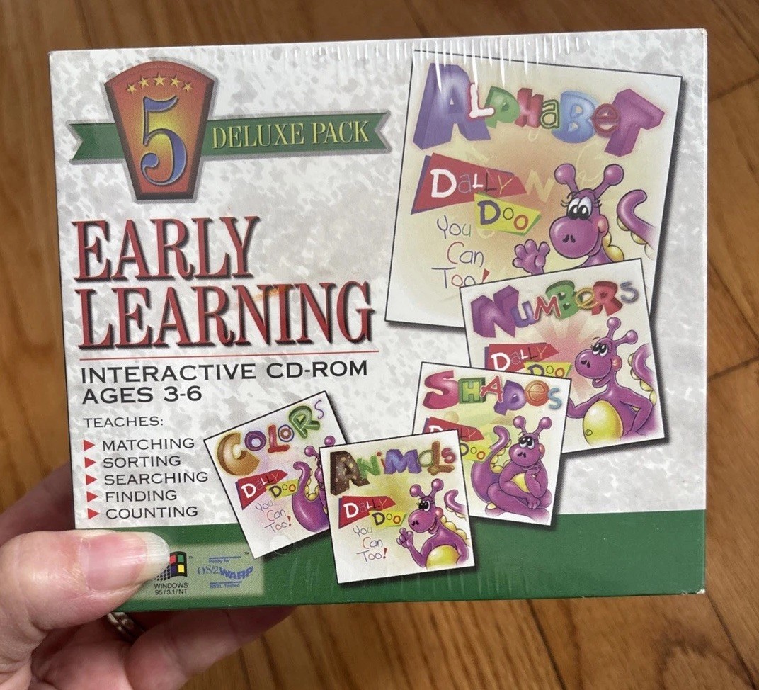 Early Learning Interactive CD-Rom Ages 3-6 5 Deluxe Pack NEW Educational Rare