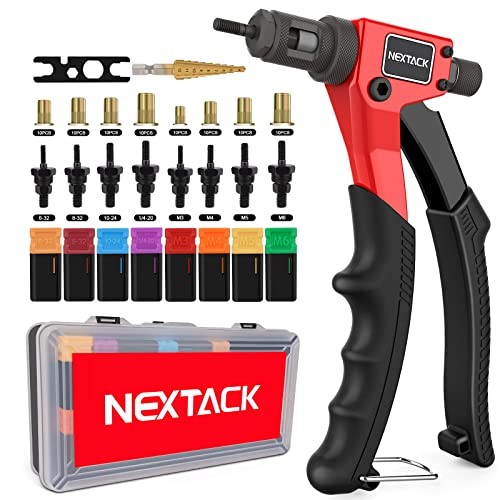 Rivet Nut Tool Kit with a Step 8-inch Single-handed Rivnut Tool Kit/80 Nutserts