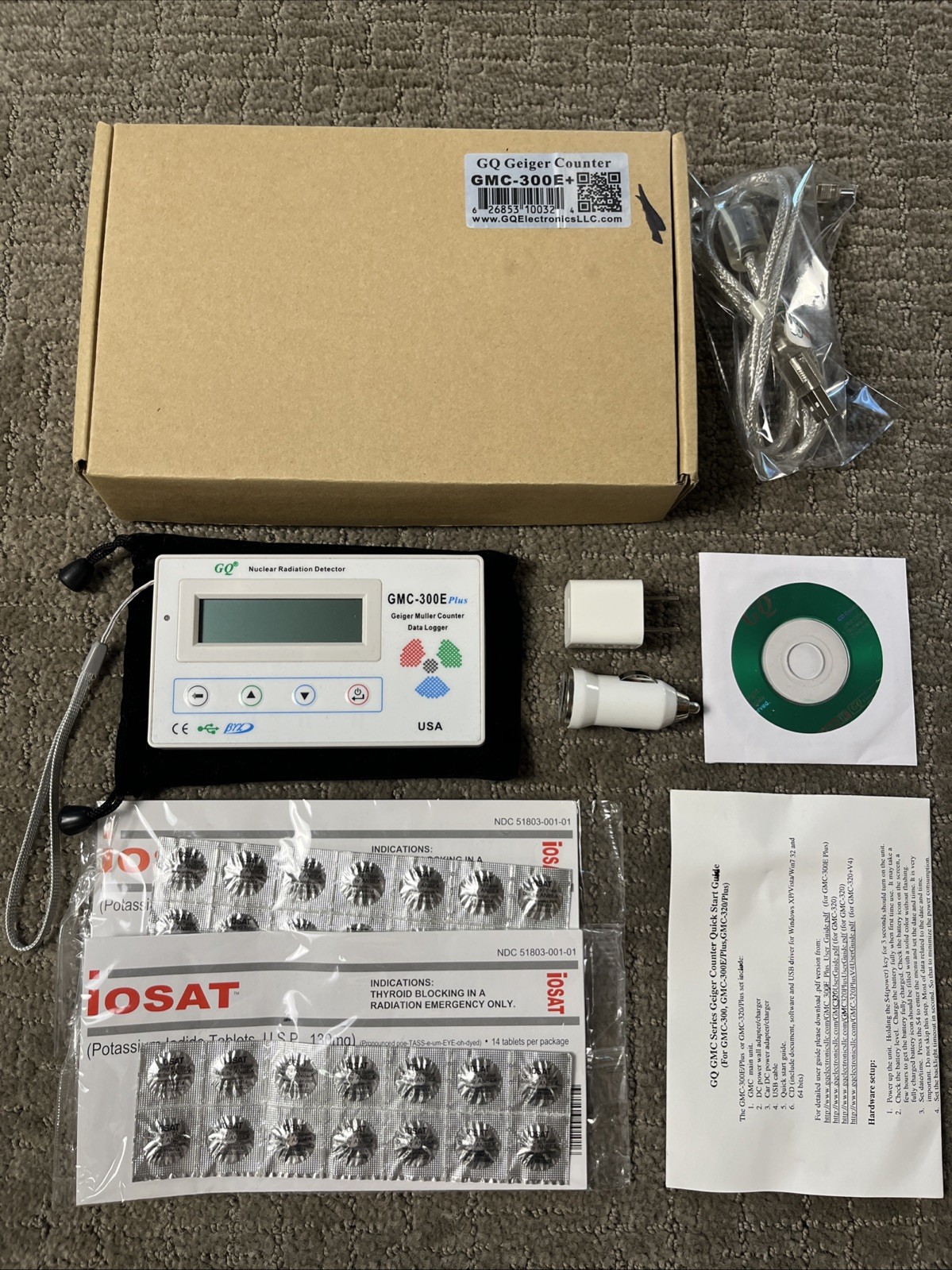 New GQ GMC-300E Geiger Counter Nuclear Radiation Detector Data logger Beta Gamma