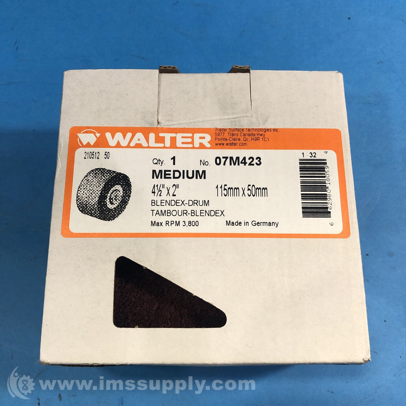 Walter 07M423 Surface Conditioning Blendex Drum FNFP