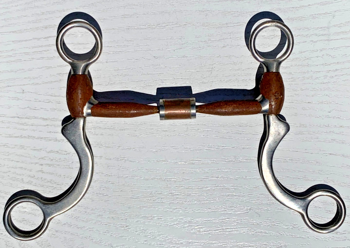 WEAVER #23 Horse Bit, 5" Sweet Iron / Copper Roller Mouth NICE Western Curb Bit