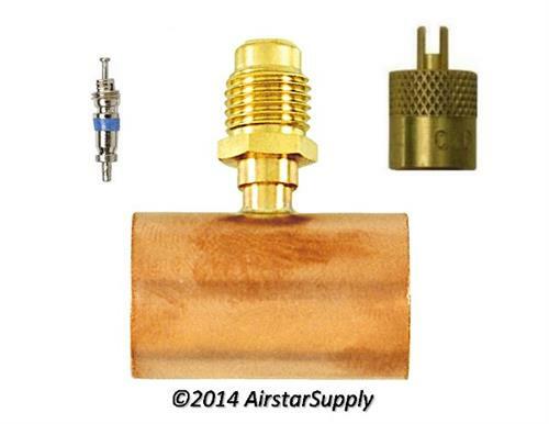 C&D Valve CD8434  3100 Refrigeration Access Copper Tee 3/4 Solder End  2 Pack