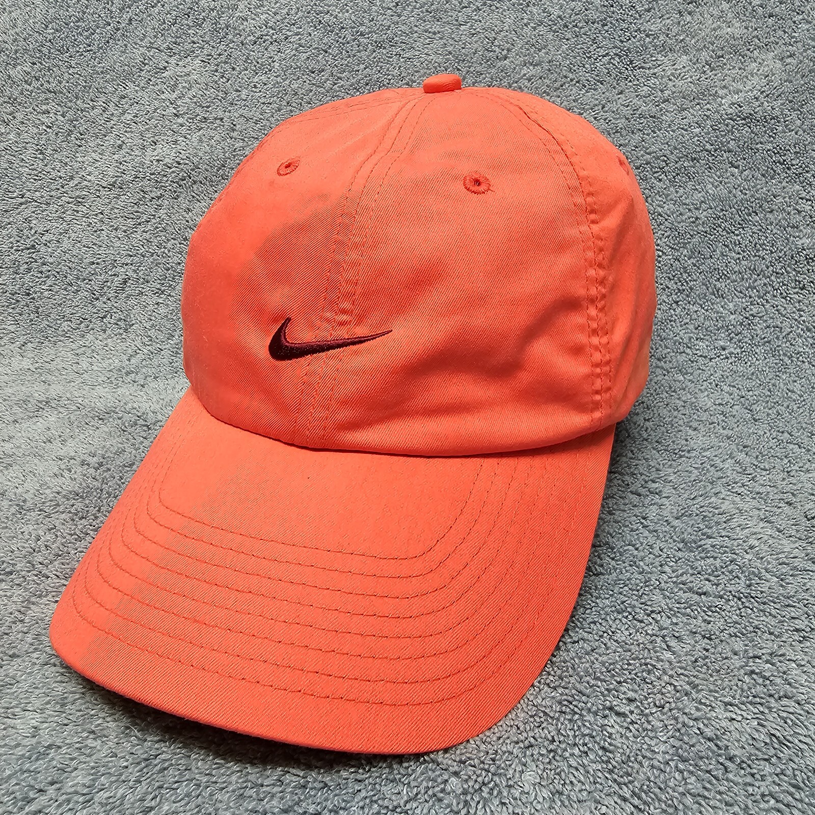 Nike Golf Hat Center Check Swoosh Peach Baseball Hat Golf Cap Hook Loop OSFA