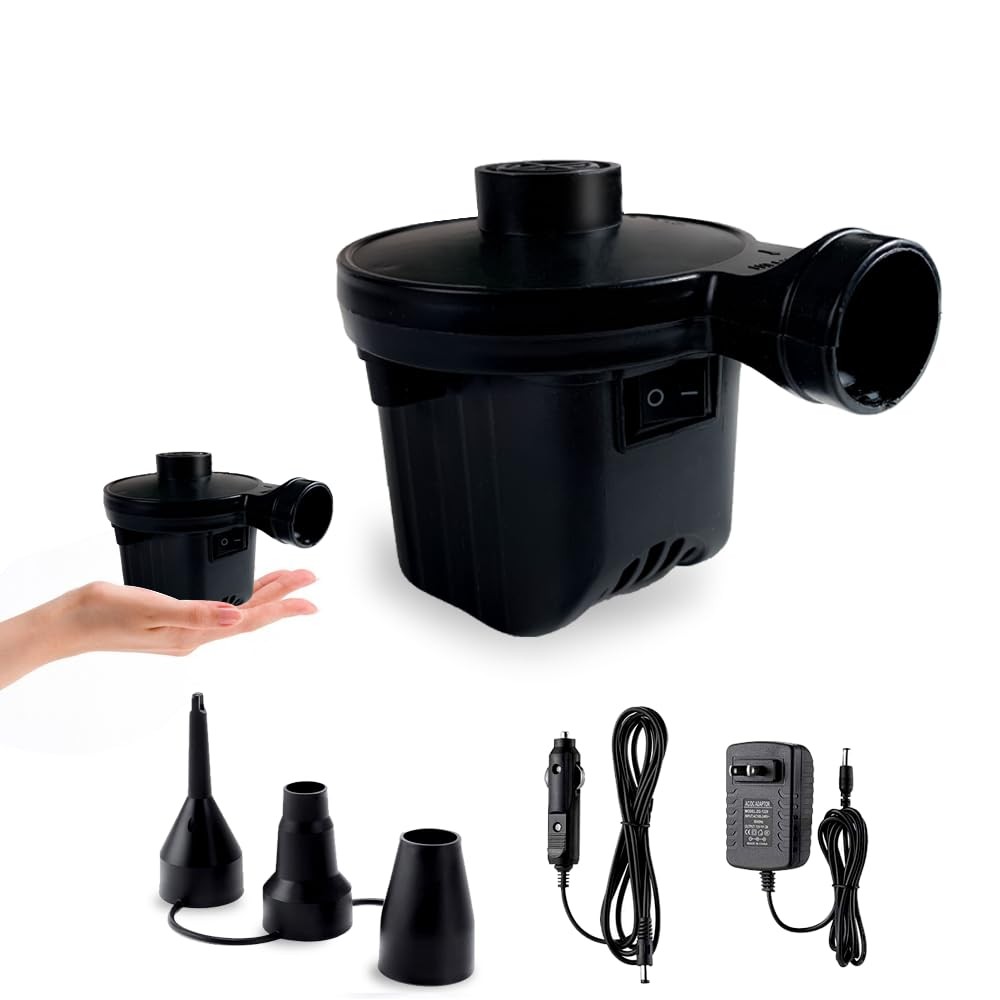 Electric Air Pump,Portable Quick-Fill Pump, Mattress Pump with Black