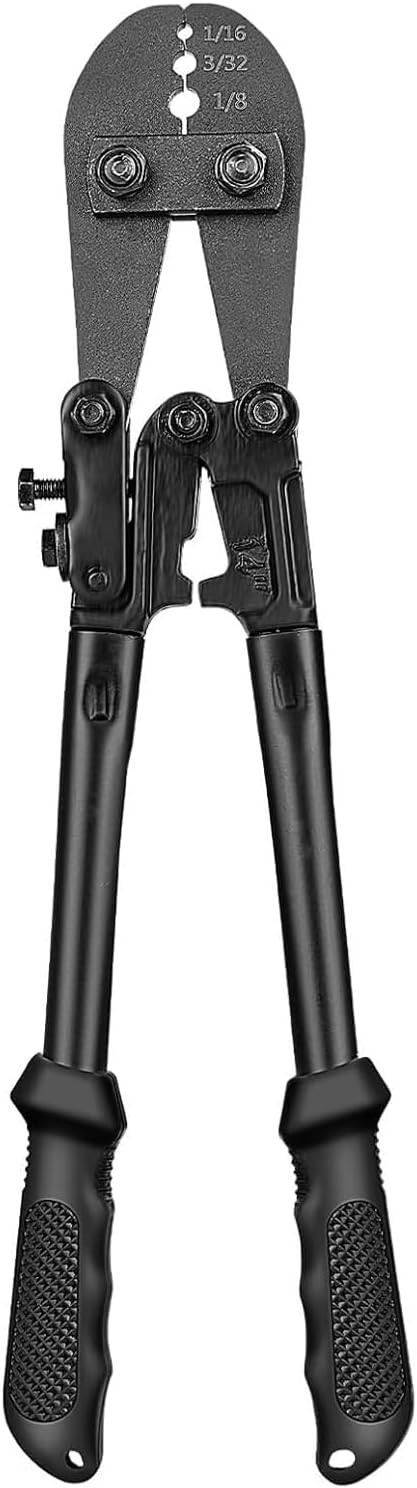 Wire Rope Crimping Tool, Wire Rope Swaging Tool for Aluminum Oval Sleeves, Doubl