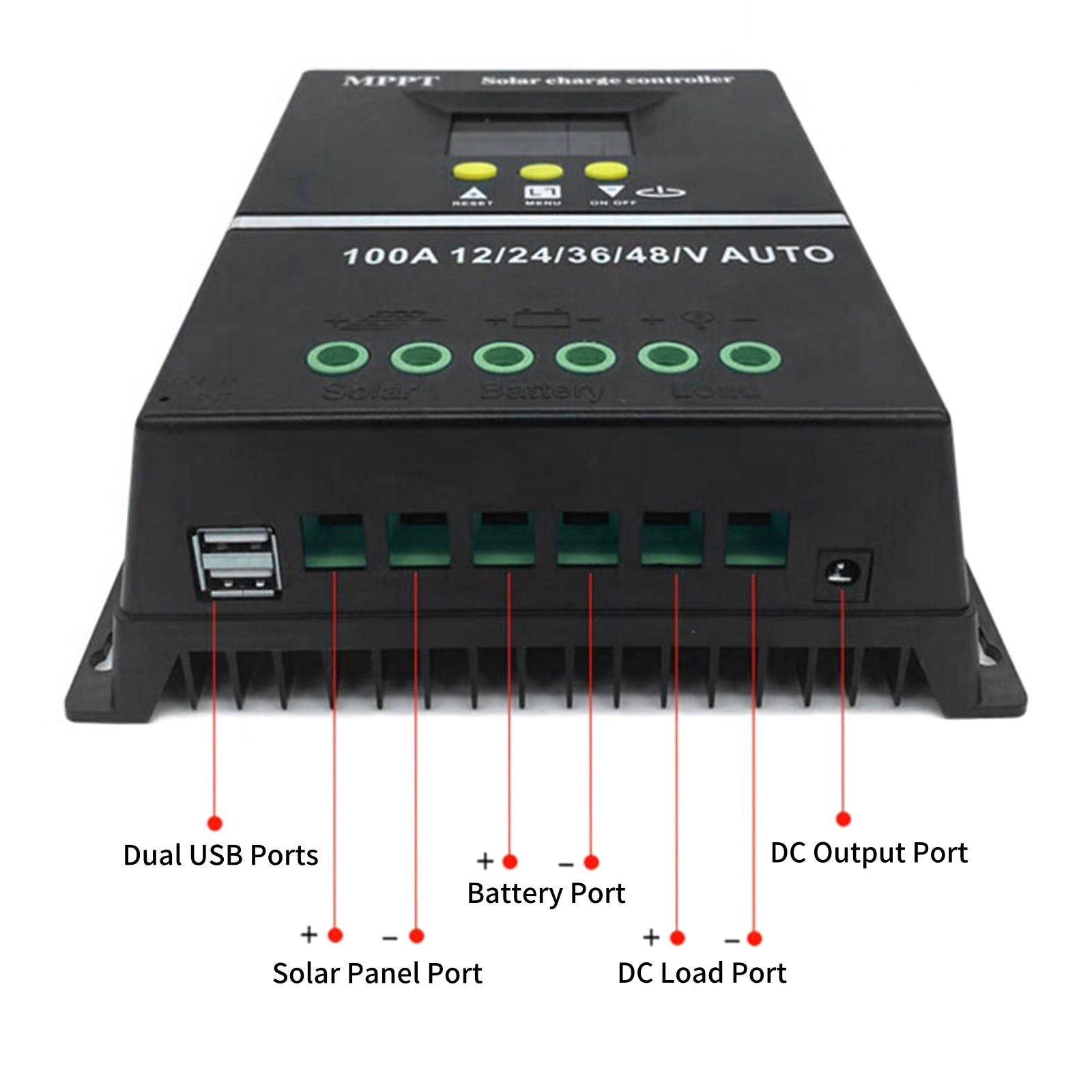 100A MPPT Solar Charge Controllers 12V 24V 36V 48V Convenient for Solar Panel
