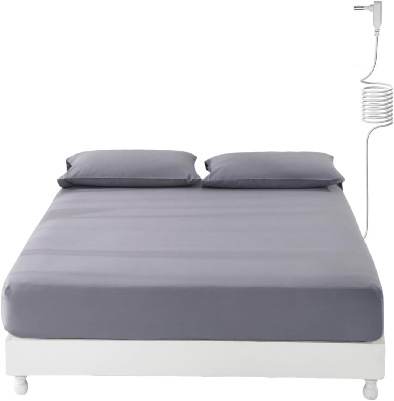 Grounding California King Fitted Sheet, 90% Organic Cotton, Gray
