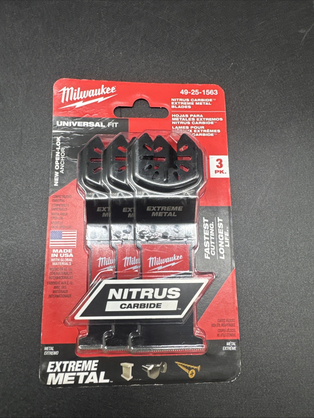 MILWAUKEE (3-Pk) 49-25-1563 NITRUS Carbide Extreme