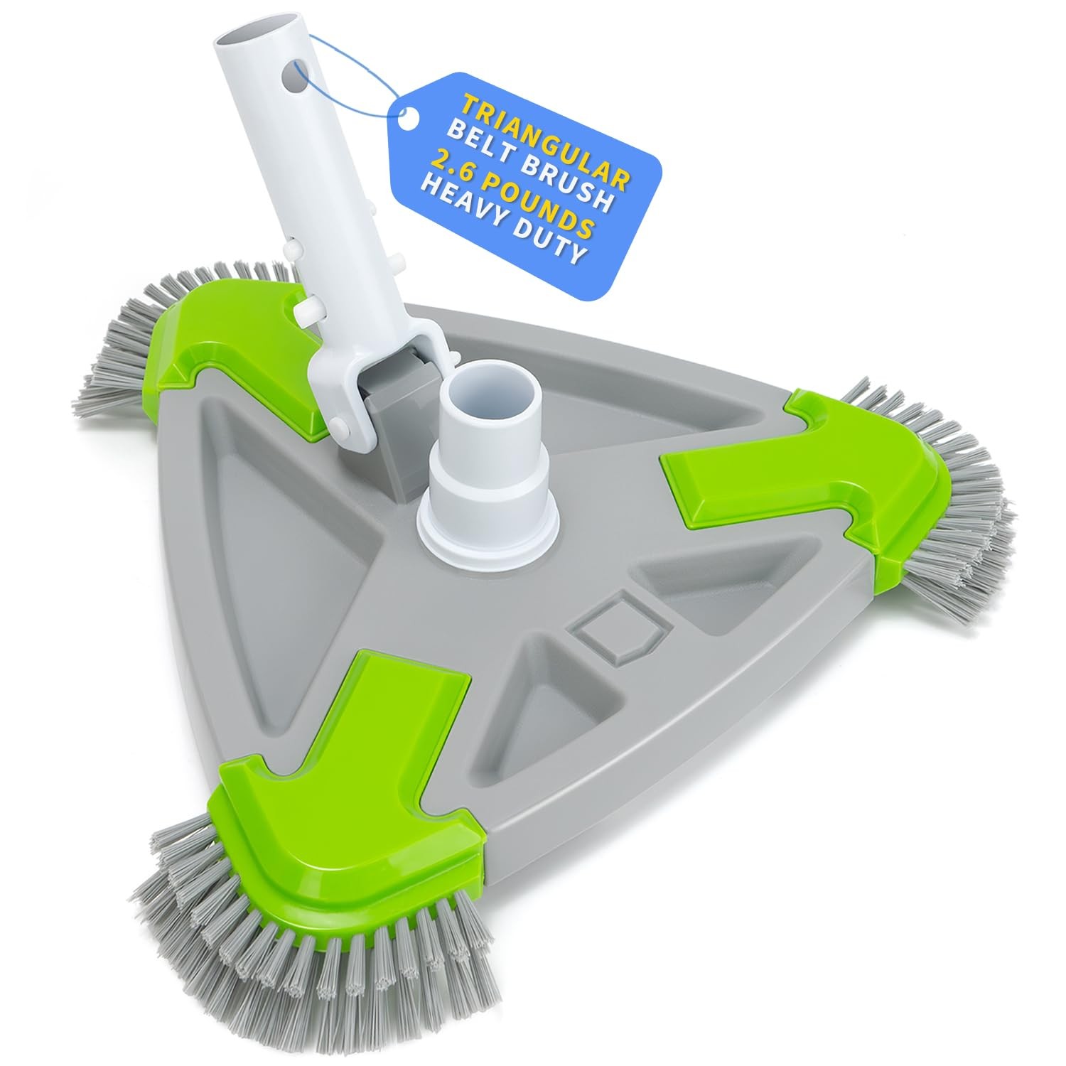 Weighted Triangular Pool Vacuum Head with Side Brushes for Inground & Above