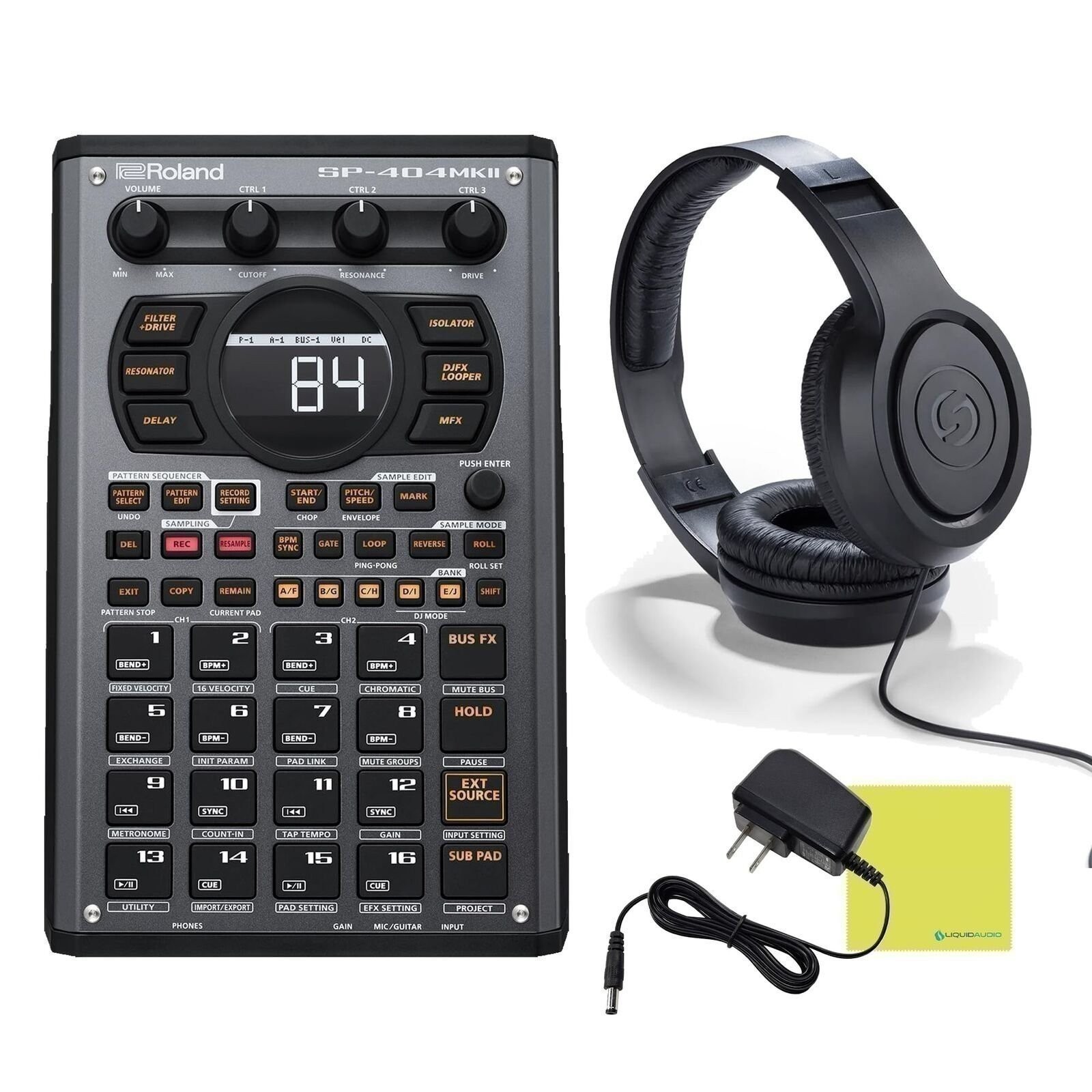 Roland SP-404MKII Creative Sampler and Effector Bundle w/Samson SR350 Over-Ea...
