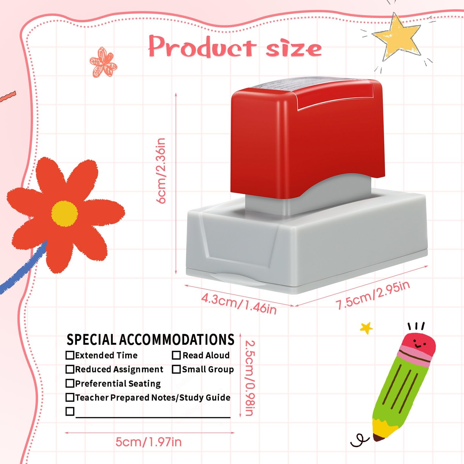 Self Inking Teacher Accommodation Stamp for Classroom SPED Modifications