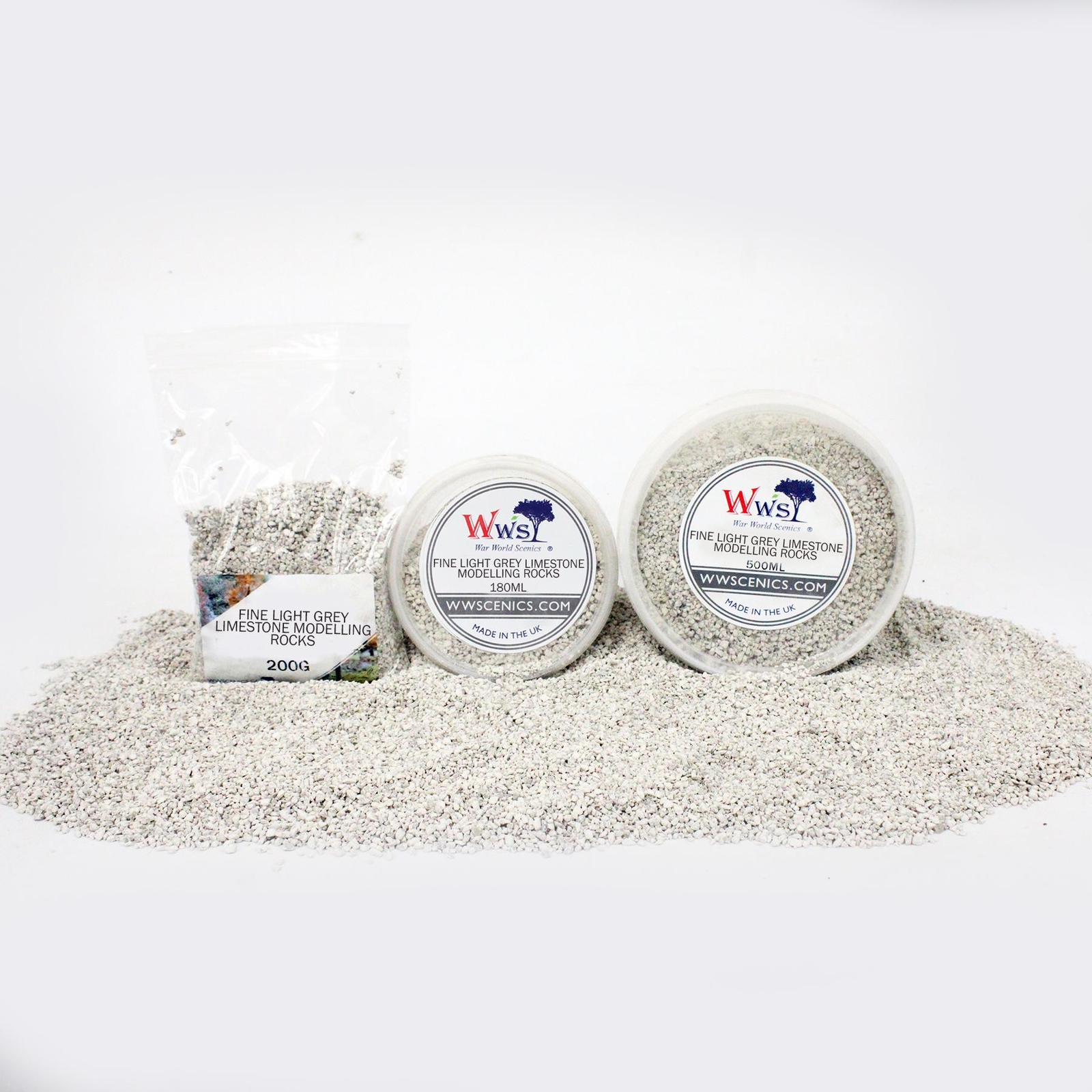 Fine Light Gray Limestone Modelling Rocks 0-3mm | Wargame & Basing Material