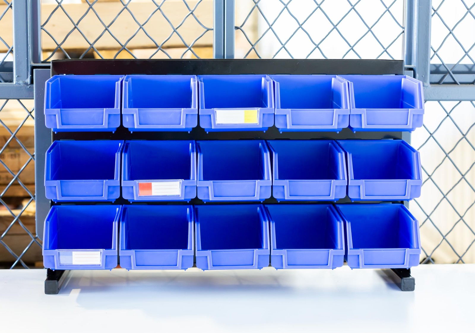 Heavy Duty Storage Bin Set & Steel Panel for Hanging Bin, Bench Mountable Ste...