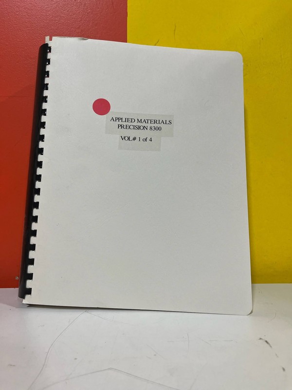 APPLIED MATERIALS 8300 PRECISION ETCH 8300 Operator Booklet