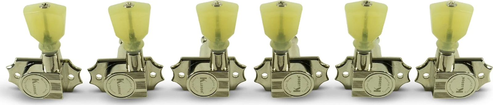 Kluson 3 Per Side Revolution Series G-Mount Non-Collared Tuning Machines Nick...