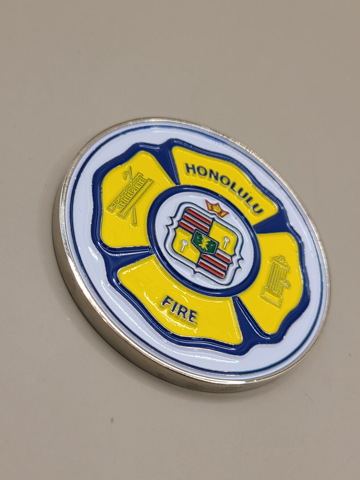 Kalihi Kai Honolulu Fire Dept Challenge Coin 2" Diameter