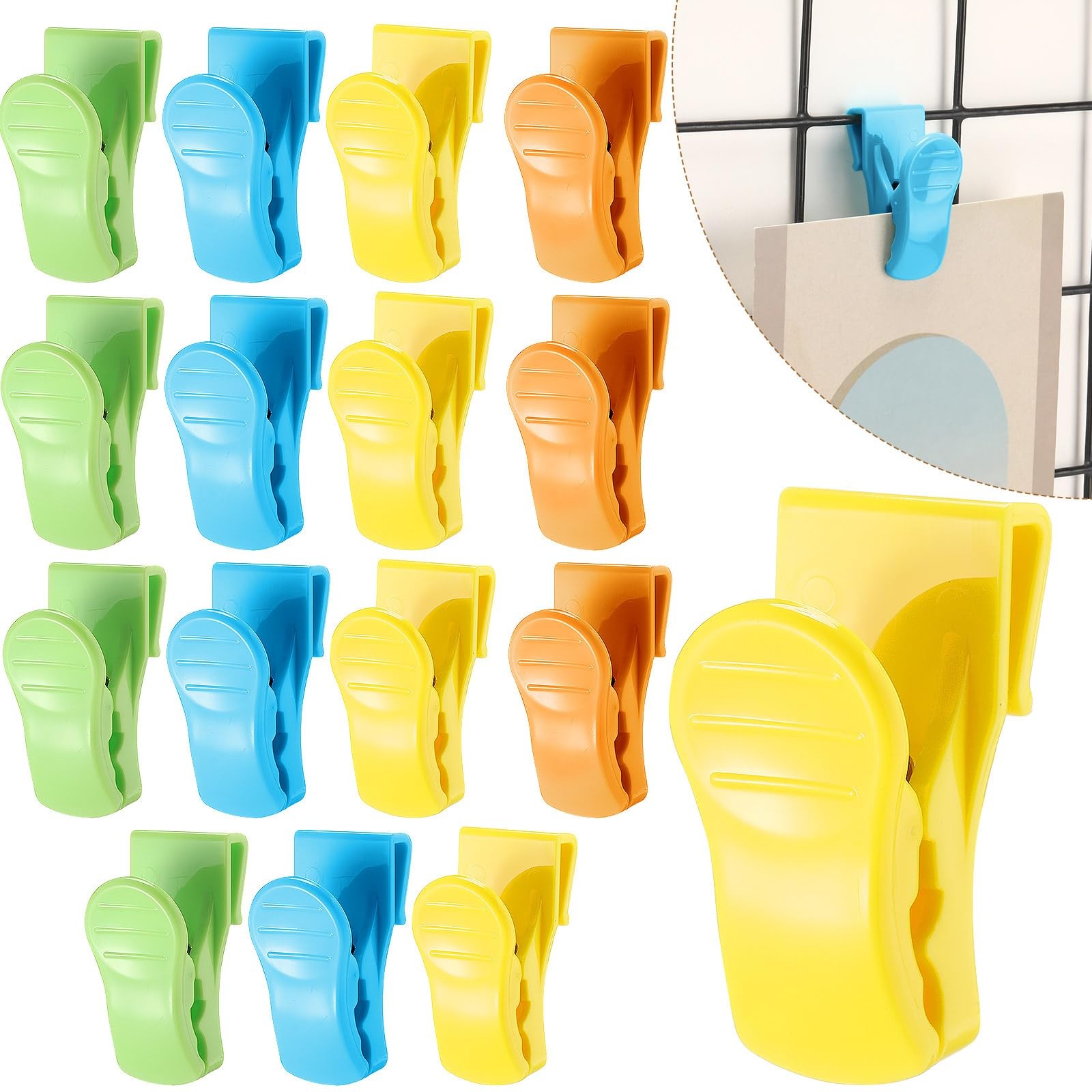 15 Pcs Gridwall Accessories Grid Wall Hooks Clips, Hanging Display Oil Painti...