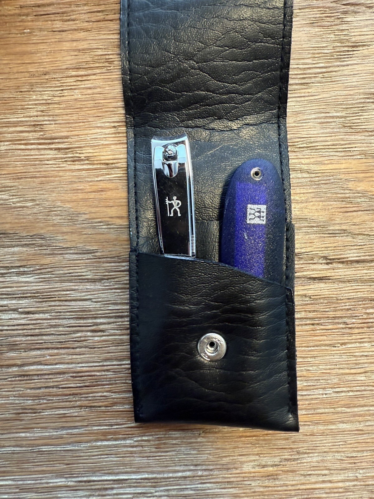 Zwilling 2 Pcs Nail Clipper & File Set Logo  Imprinted Case Grooming Kit Purple