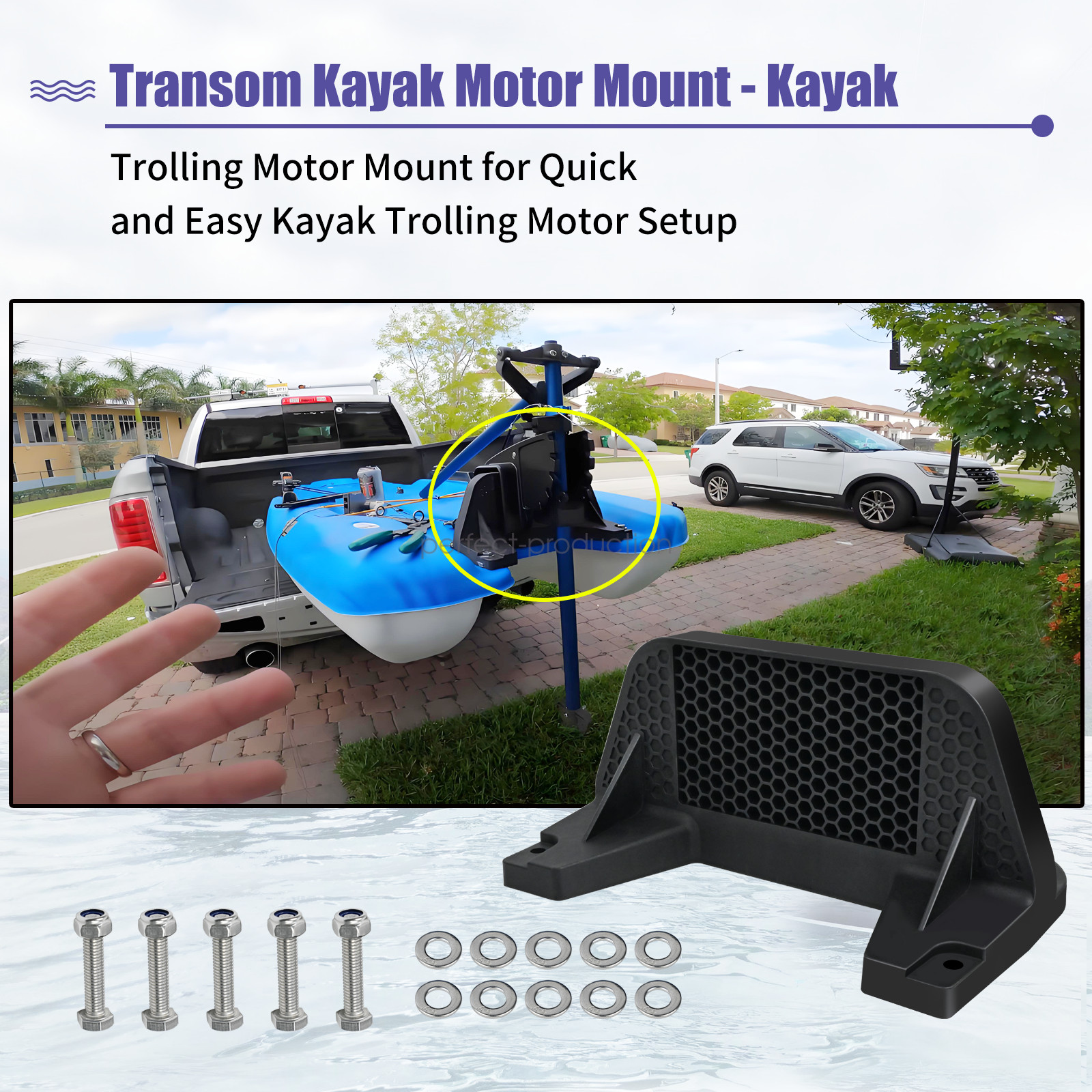 Transom Kayak Motor Mount - Kayak Trolling Motor Mount For Easy and Quick