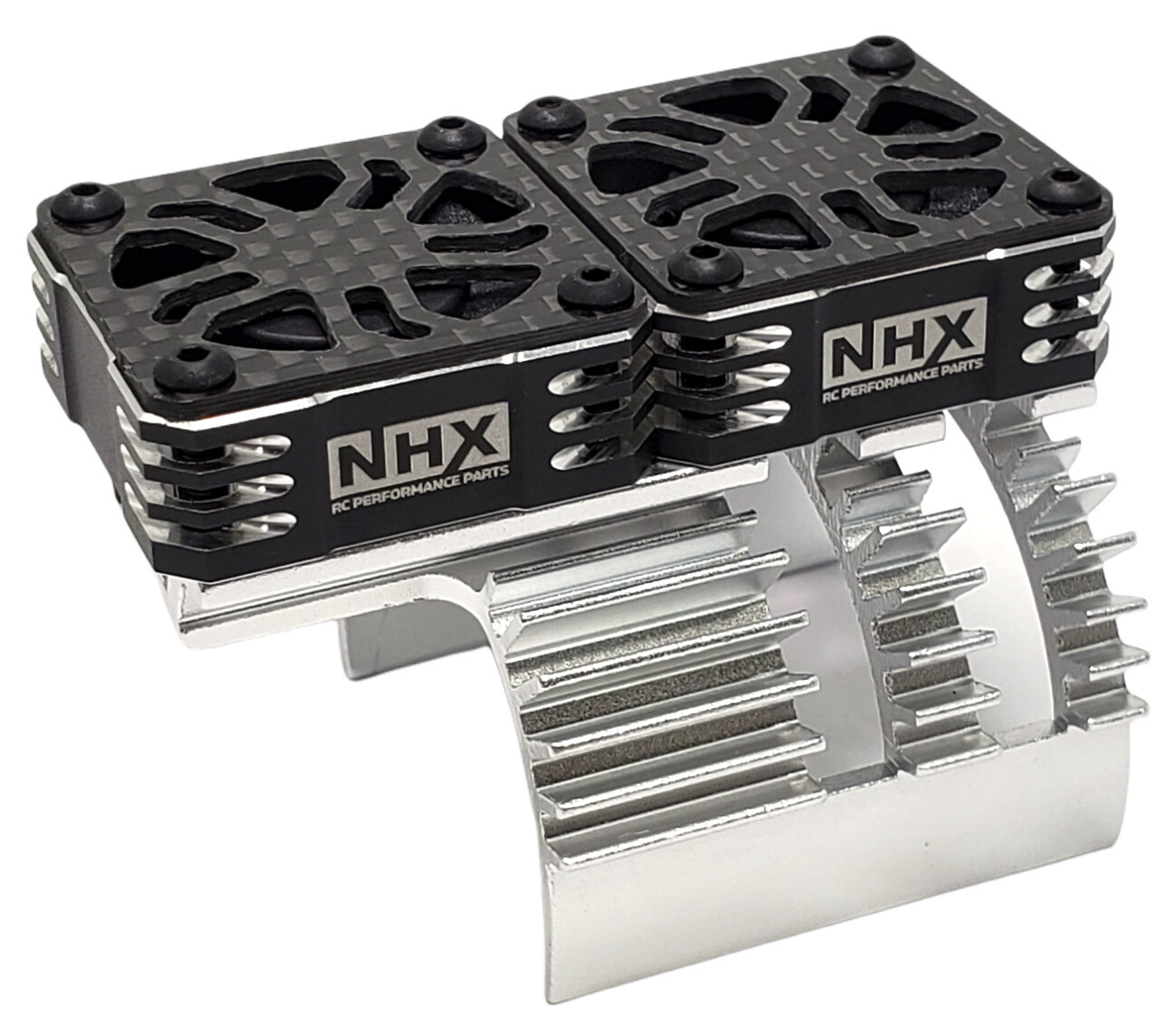 NEW NHX 1/8 Dual Alum HV Cooling Fan w/Cover and Heatsink Silver FREE US SHIP