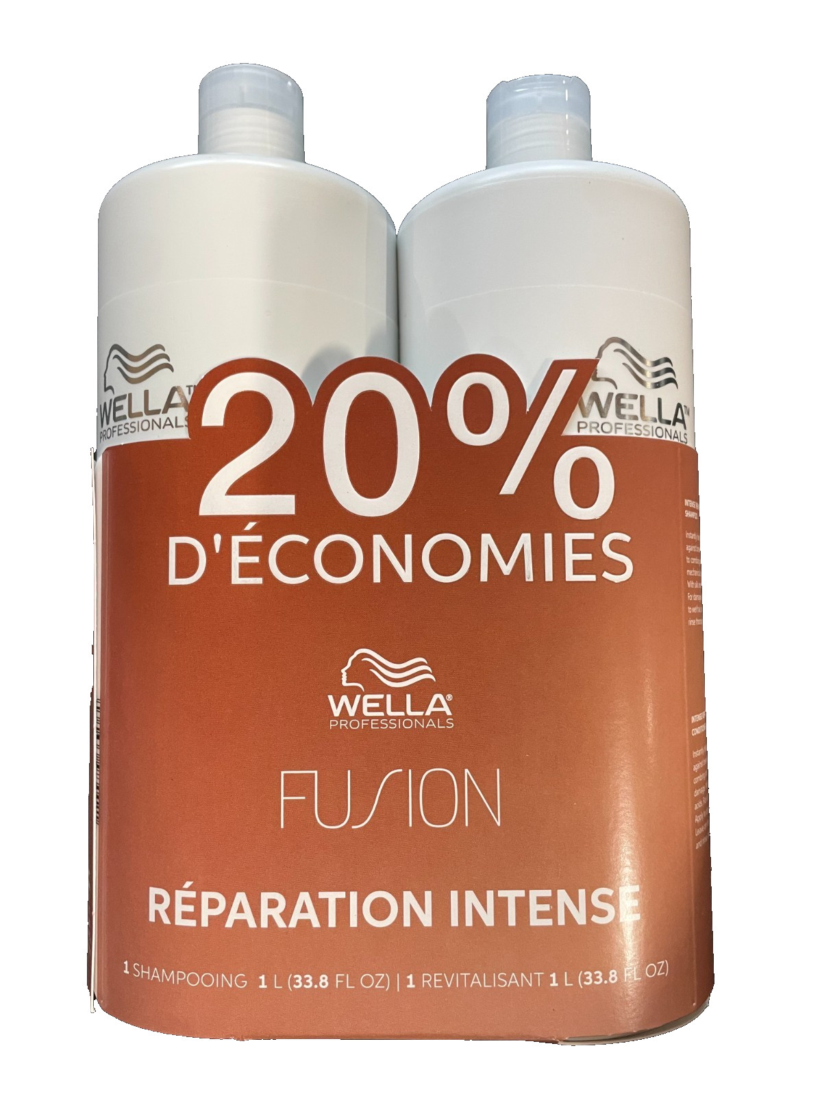 (2 PACK) Wella Fusion Intense Repair Shampoo and Conditioner Duo, 33.8 oz