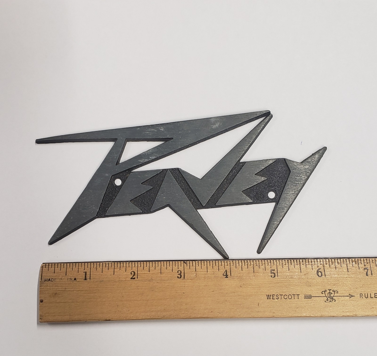 Original PEAVEY Metal Badge Only 1970's 6-1/4" w/Registered Trademark Vintage