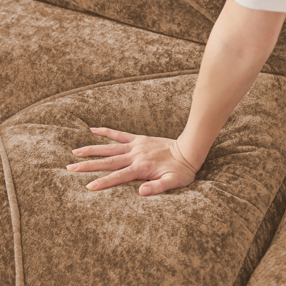 Comfy Velvet Cloud Couch 4-Seater Modular Sofa Set No Assembly