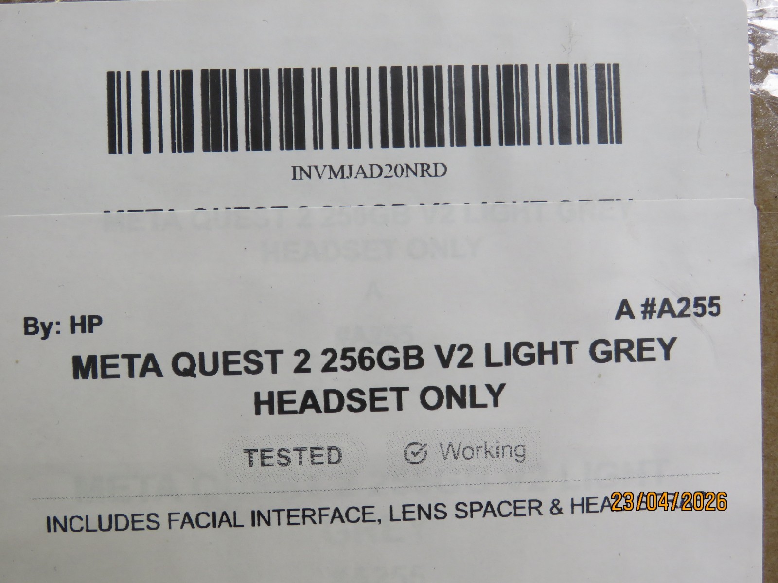 Meta Oculus Quest 2 256 GB Advanced All-In-One VR Headset Only [A255]