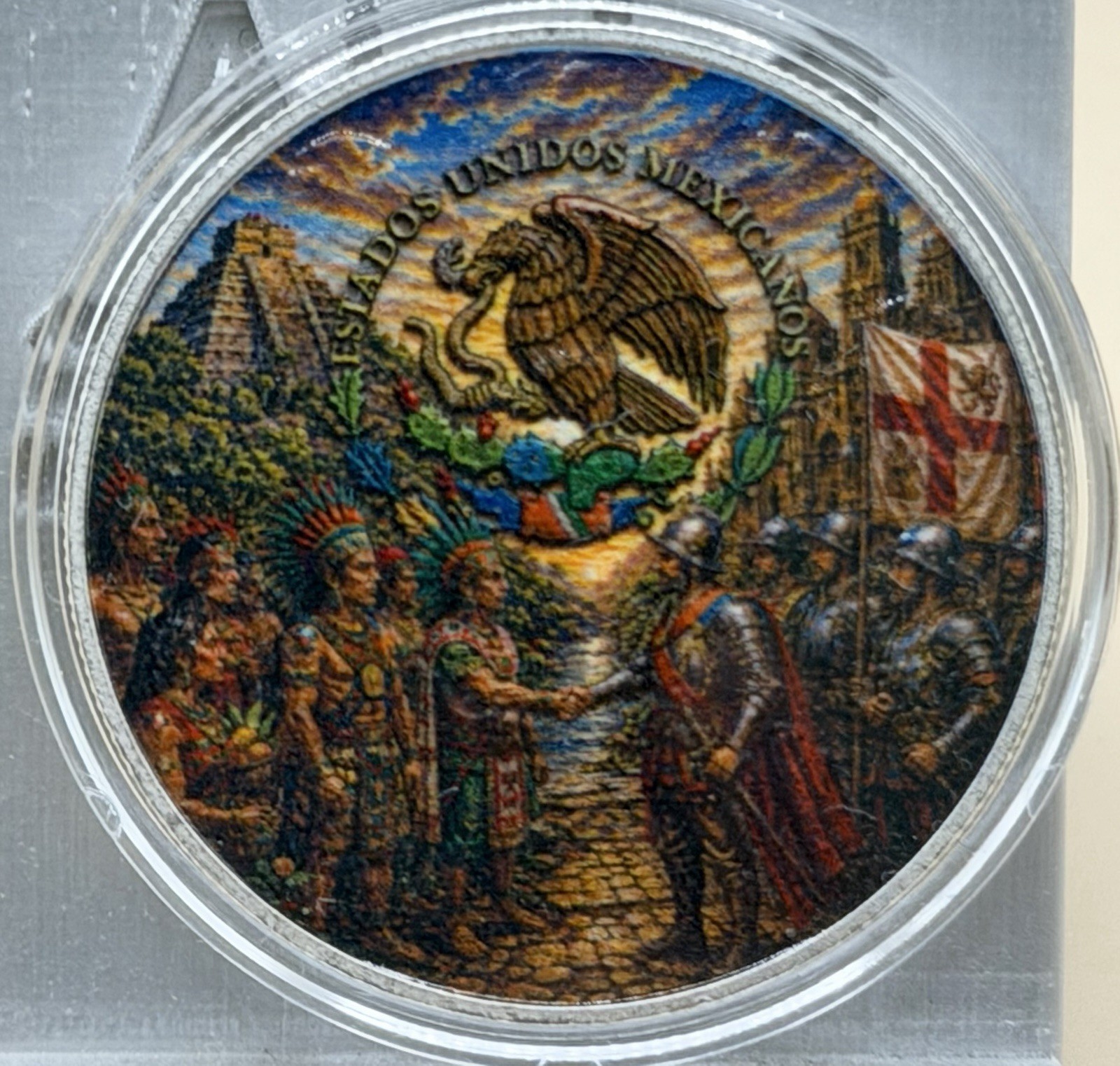 2024 Mexico 1oz Silver Libertad Battle Tenochtitlan Mintage 499 In Capsule & COA