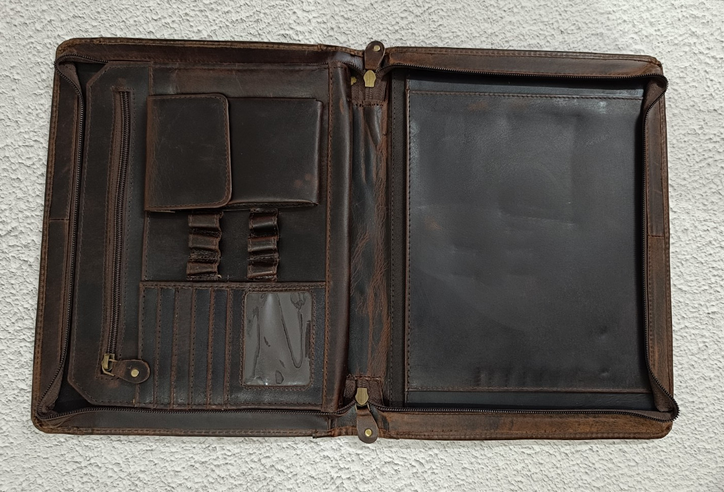 Buffalo Leather Portfolio Executive Padfolio A4 File Folder Business Organizer
