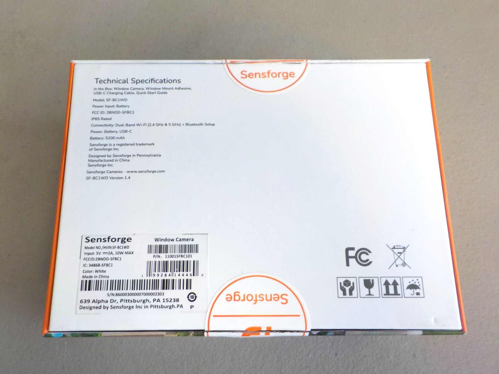 NEW -SensForge SF-BC1WD 2.4GHz & 5 GHz BLUETOOTH WINDOW CAMERA - FREE SHIPPING
