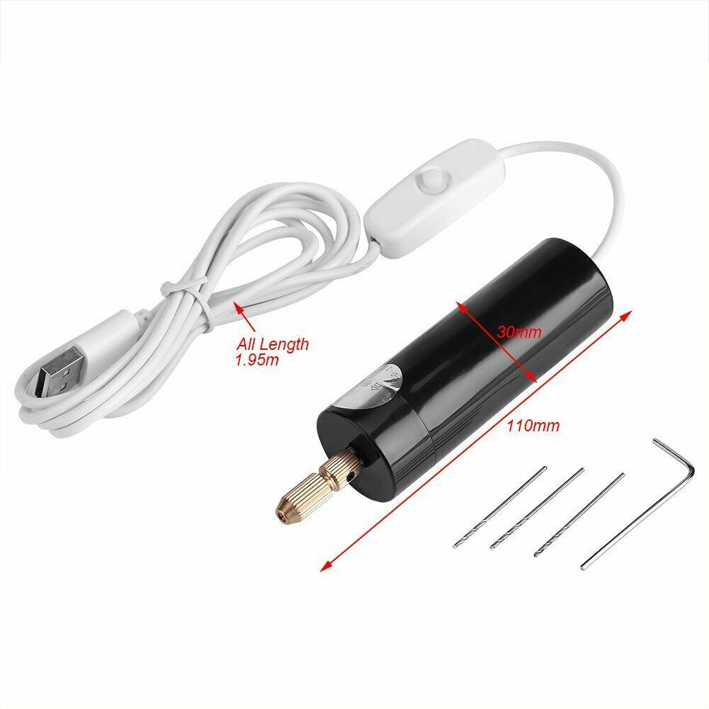 Portable USB Micro Drill Bits Set Mini Electric Small Hand Power Drill Tool Kit