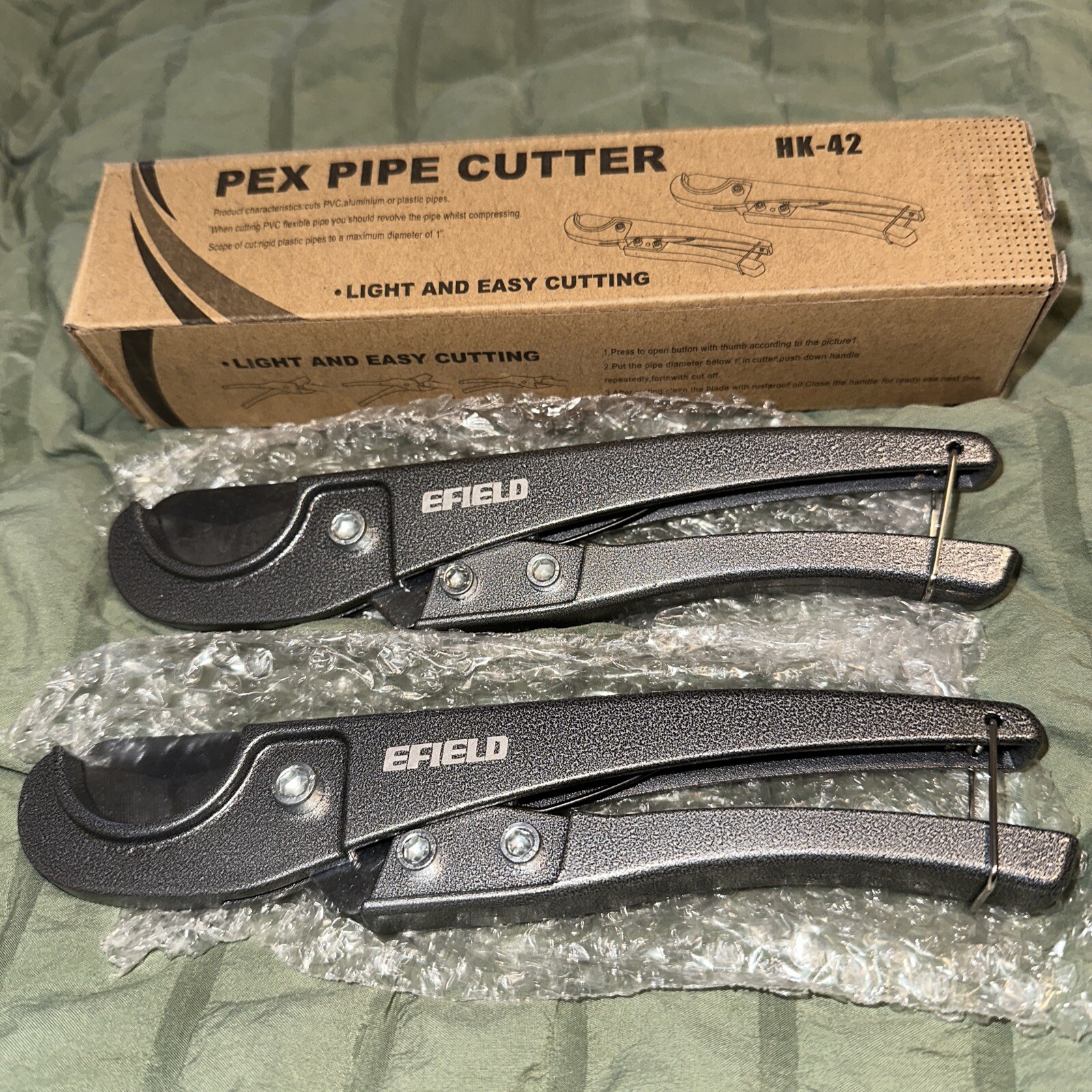 EFIELD 2 PCS PEX/CPVC/PVC Tubing Cutter for 1/8",1/4", 3/8", 1/2", 3/4"  to 1 "