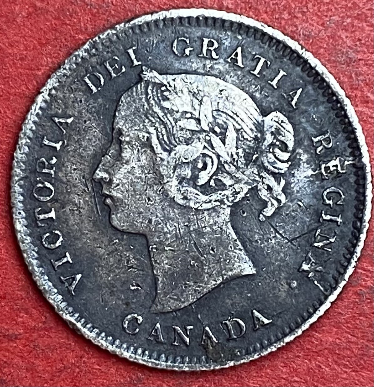 1870 Canada 5 Cents - VF - Bent Trend 65$ Lot#6577
