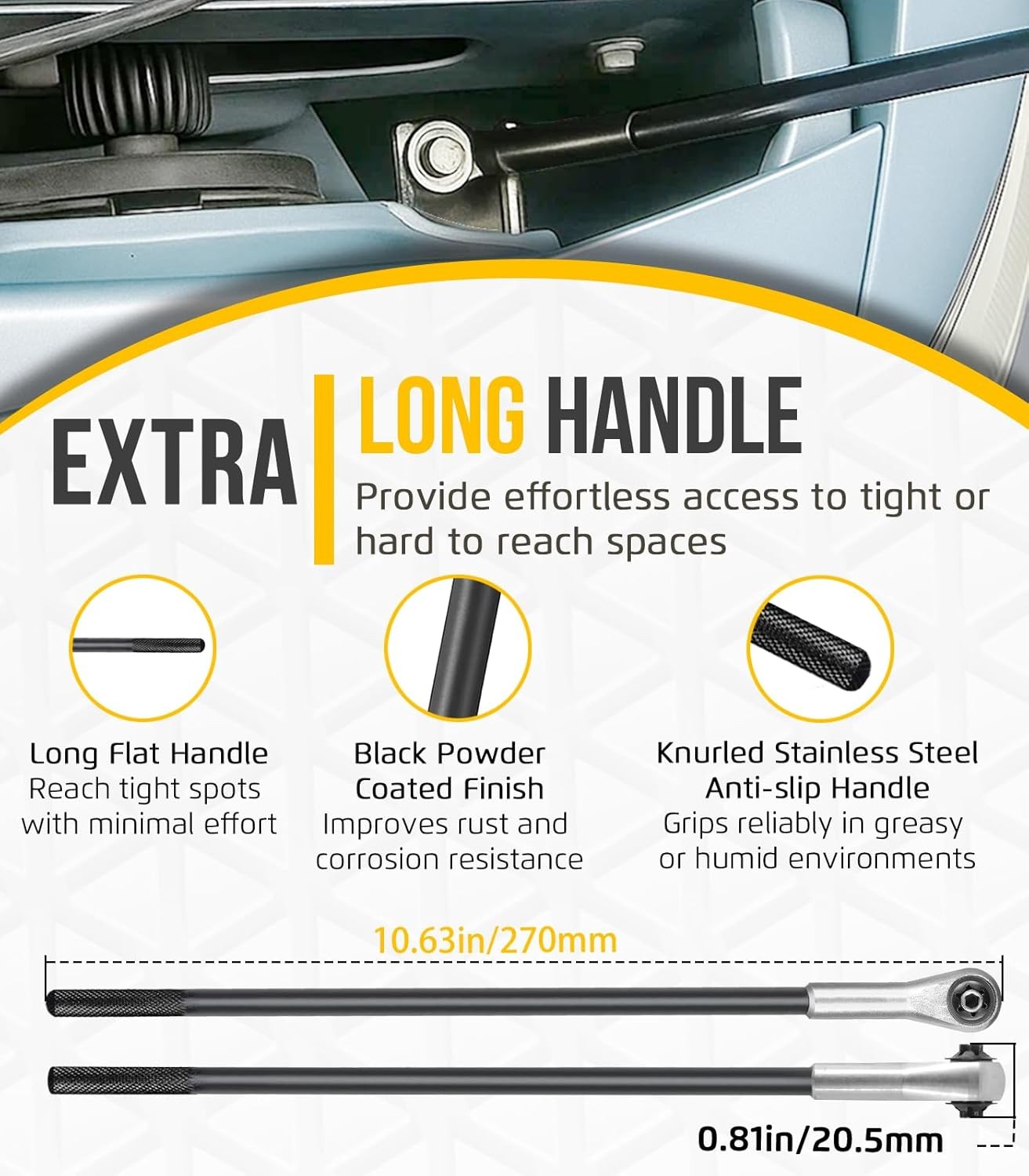 14540 Headlight Adjusting Ratchet Wrench for Ford, 4MM Hex Tool for Headlight Ad