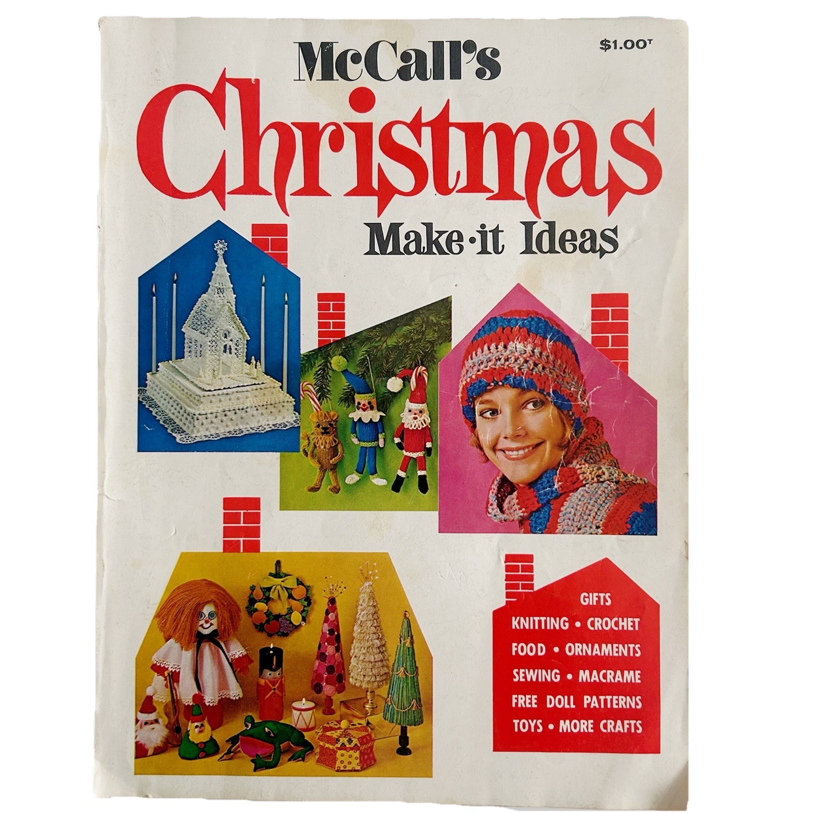 McCall's Christmas Make It Ideas 1972 Vintage Collage Supplies Retro Holiday