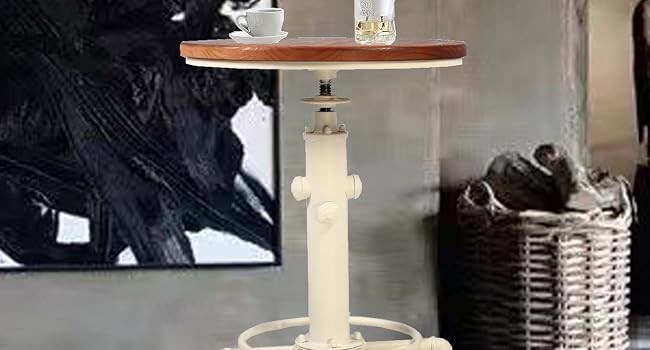 Industrial Bar Table 31.5-41.3" Adjustable Pub Table Kitchen Dining Coffee