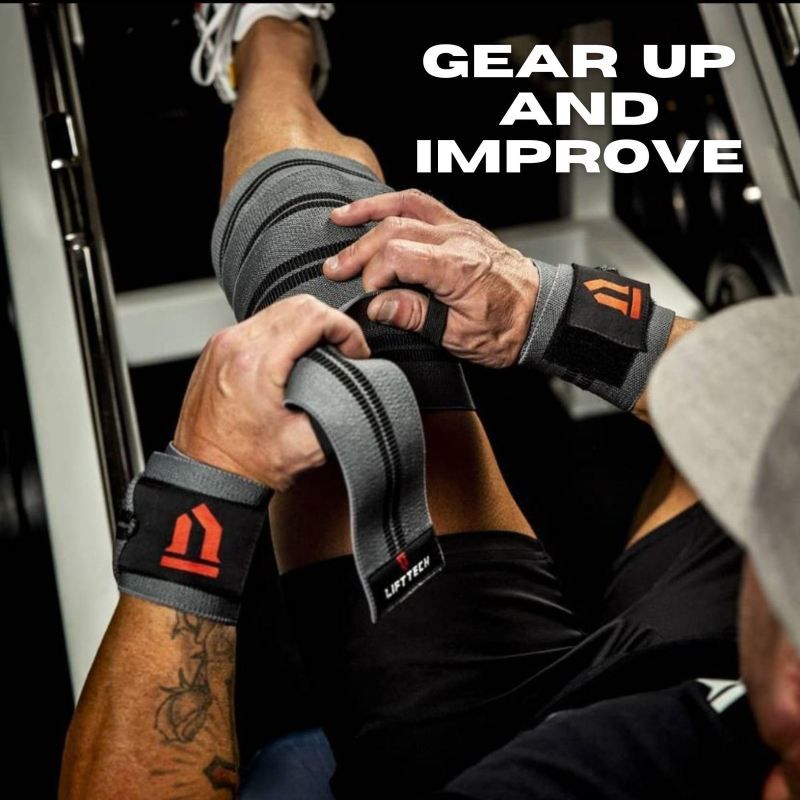 Lift Tech Pro Knee Wraps, Black, One Size